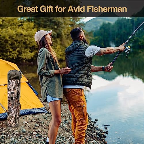 DONQL Fishing Rod Bags, Outdoor Fishing Pole Holders Reel Case, Multifunction Camping Portable Travel Carry Case Backpack Fish Rod Reel Bag, Holds 5 Poles & Fishing Tackles, Fishing Gear for Men - color: Camouflage