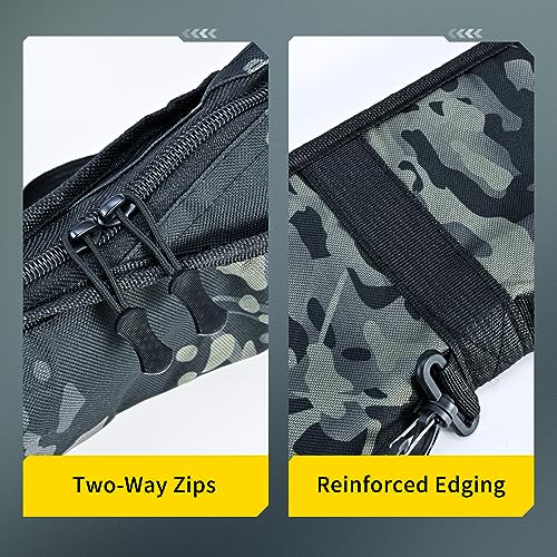 LEOFISHING Portable Folding Fishing Pole Bag 3.94ft/4.59ft/5.25ft Fishing Rod and Reel Protective Case Fishing Tackle Storage Bags Carry Organizer Outdoor for Fishing 3 Size - size: Small(120cm/3.94ft)