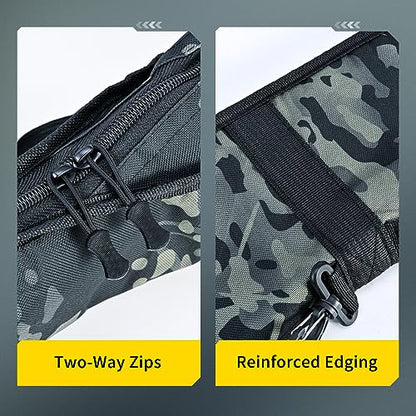 LEOFISHING Portable Folding Fishing Pole Bag 3.94ft/4.59ft/5.25ft Fishing Rod and Reel Protective Case Fishing Tackle Storage Bags Carry Organizer Outdoor for Fishing 3 Size - size: Medium(140cm/4.59ft)