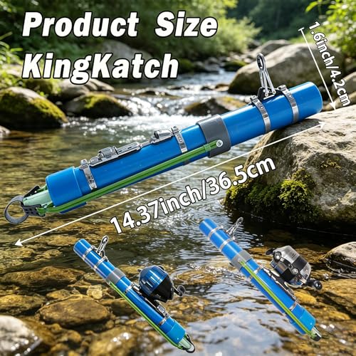 Upgraded Portable Fishing Catapult Rod with Reel, Durable & Lightweight Telescopic Lure & Bait Launcher for Saltwater & Freshwater, - size: XKTSYG-JSYL