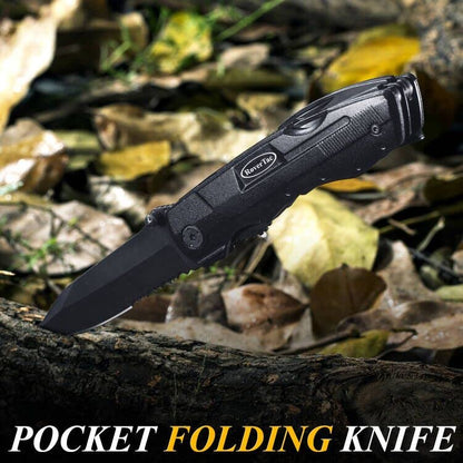 RoverTac Pocket Knife, 15-in-1 Multitool with Pliers, Bottle & Can Opener, 9 Screwdriver Bits, Locking Mechanism & Nylon Sheath - EDC Multi Tool for Camping, Hiking & DIY, Gift for Men & Dad - style: Multi-Knife Pliers