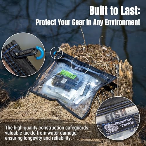 Reaction Tackle Clear Tackle Storage Bags, Water Resistant Zippered Paks for Bait, Lures, and Soft Plastics, Heavy Duty TPU with Reinforced Sides for Boats and Kayaks, 16x12 in, 4-Pack - size: 16x12 in, 4-Pack