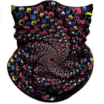 Obacle Seamless Face Mask Rave Bandana Men Women for Dust Sun Wind Protection - color: Mushroom Colorful