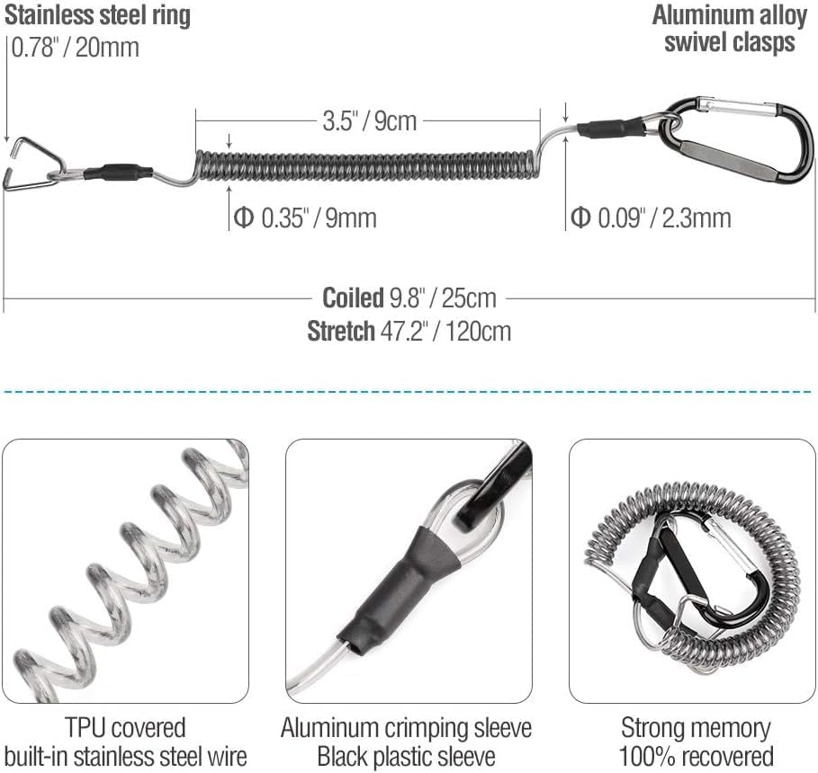 DONQL Fishing Pliers, Stainless Steel Fish Hook Remover Tool, Fishing Split Ring Pliers, Line Cutter Crimper, Fishing Gear for Saltwater Freshwater with Lanyard Sheath