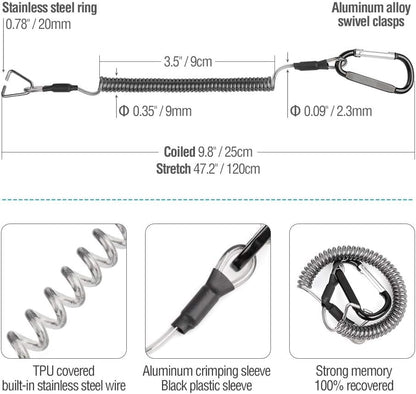 DONQL Fishing Pliers, Stainless Steel Fish Hook Remover Tool, Fishing Split Ring Pliers, Line Cutter Crimper, Fishing Gear for Saltwater Freshwater with Lanyard Sheath