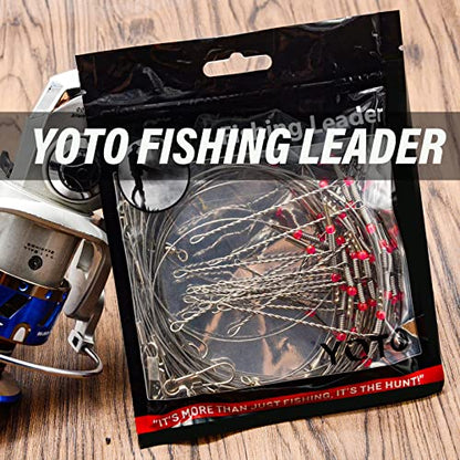 YOTO Fishing Tackle Leaders,Hi-Low Rig,Double Arms Saltwater Stainless Steel Leader with Swivels,High-Strength Fish Wire Gear Equipment, Fishing Gift - color: B1-29.5" 70lb-12pcs