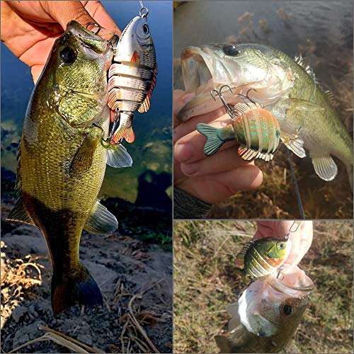 BASSDASH SwimPanfish Multi Jointed Panfish Bluegill Swimbaits Hard Topwater Bass Lures Fishing Lure Crank Saltwater 3.5in/0.85oz - color: Bluegill