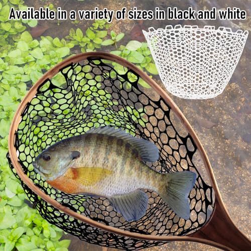 Alwonder Fishing Nets Silicone Replacement Netting, Clear Black Fly Ice Fishing Net Landing Kayak Nets Without Handle for Freshwater Saltwater Foldable Soft Flexible Trout Net Silicone Mesh - color: Clear, size: 4040