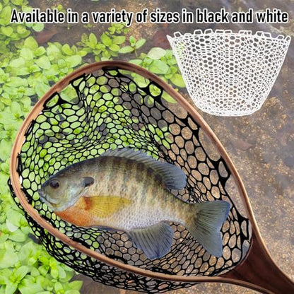 Alwonder Fishing Nets Silicone Replacement Netting, Clear Black Fly Ice Fishing Net Landing Kayak Nets Without Handle for Freshwater Saltwater Foldable Soft Flexible Trout Net Silicone Mesh - color: Black, size: 5025