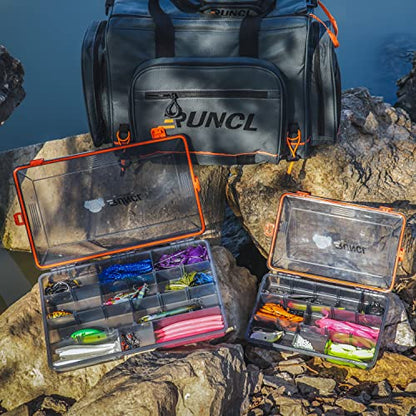 RUNCL Fishing Tackle Box, Waterproof Airtight Stowaway, 3600/3700 Tray Tackle Box with Adjustable Dividers, Plastic Storage Organizer(3700 and 2pcs smaller 3600) - color: 3700 and 2pcs smaller 3600