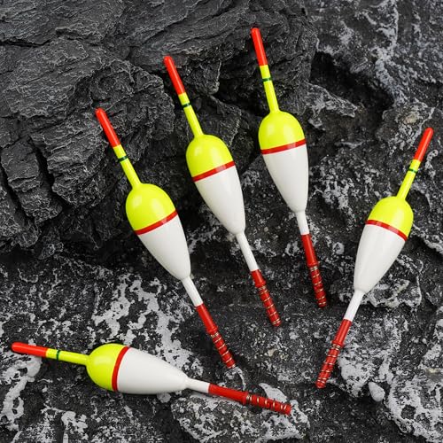 AGOOL Slip Bobbers Wood Fishing Floats and Bobbers Spring Bobbers Stick Slip Bobbers for Crappie Fishing Bobbers for Crappie Panfish Walleyes Trout Bass Fishing 5/10pcs - color: 1.97 x 0.91 x 5.63 inch - 10pcs