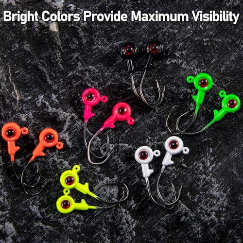 Dr.Fish 30 Pack Crappie Jig Kit 6 Colors Freshwater Fishing Jig Head Crappie Bass Trout Panfish Bluegill Hook Lure Sickle Hook 1/8oz 1/16oz 1/32oz - size: 1/8oz-30 Pack