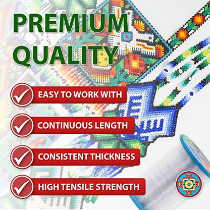 Mandala Crafts 0.2mm Clear String Seed Beads Monofilament Beading Thread | 4375 Yds, Durable Invisible Wire, Strong Fishing Line, for Glass Beads, Hanging, Heavy Ornaments, Bracelets, Jewelry Making - size: 0.2mm 4375 Yards