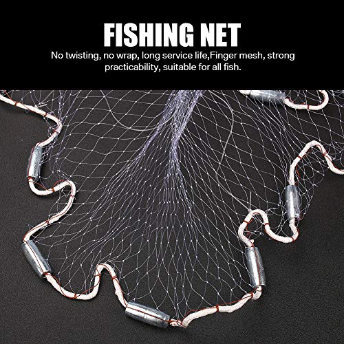 Yeahmart American Saltwater Fishing Cast Net for Bait Trap Fish 3ft/4ft/5ft/6ft/7ft/8ft/9ft/10ft Radius Casting Nets with Heavy Duty Real Zinc Sinker Weights, 3/8inch Mesh Size - style: 4ft Radius