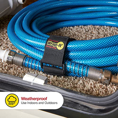Super-Stretch Wrap-It Storage Straps - 12" (8 Pack) - Elastic Hook and Loop Cinch Straps - color: Black, size: 12" (8 Pack)
