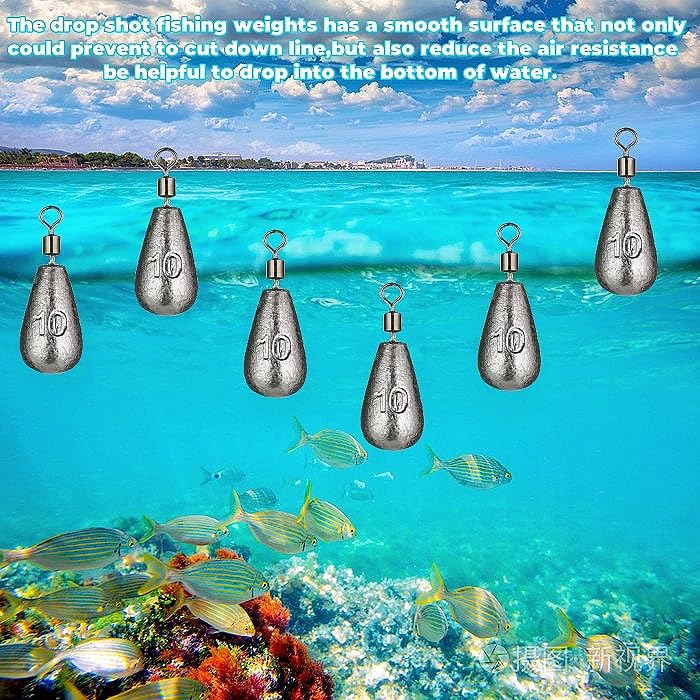 50Pcs Waterdrop Fishing Weights Sinkers Casting Fishing Weights Drop Shot Sinkers Catfishing Sinkers Lead Weights Sinkers with Barrel Swivels for Saltwater Freshwater Fishing-3/16oz(5g) - size: 3/8oz - 40 Pack