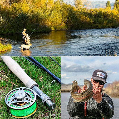 Sougayilang Fly Fishing Rod Reel Combos with Lightweight Portable Fly Rod and CNC-machined Aluminum Alloy Fly Reel,Fly Fishing Complete Starter Package - color: Fly Fishing Full Kit 5-6#