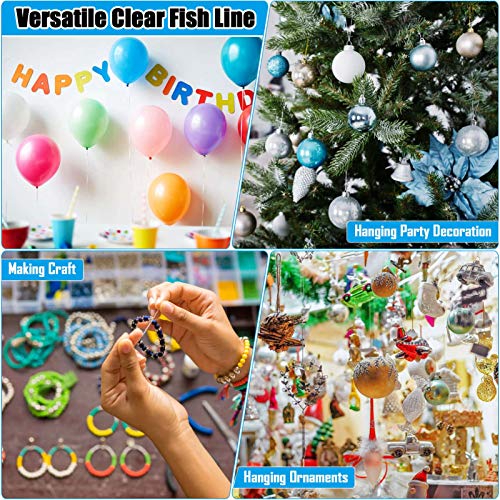 Clear Fishing Wire, Acejoz 656FT Fishing Line Clear Invisible Hanging Wire Strong Nylon String Supports 40 Pounds for Balloon Garland Hanging Decorations - style: 0.45mm, 656ft, 40lb