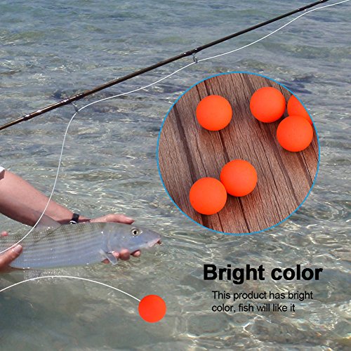 100Pcs Fishing Floats Balls, Foam Fishing Bobbers Buoyancy Ball Red Pompano Rigs Rig Floats Strike Indicator for Fishing Tackle Accessory 0.5inch (6#)