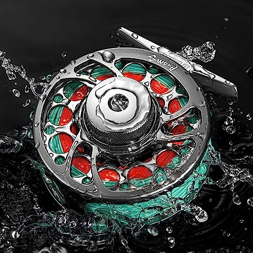 Piscifun Sword Fly Fishing Reel, CNC-Machined Aluminum Alloy Fly Reel - size: 7/8wt, style: Gray-without Line