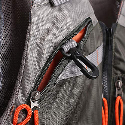Waxaya Lightweight Fly Fishing Vest with Multi Pockets Adjustable Size Mesh Fishing Backpack for Men and Women - color: Green