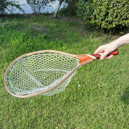 AIRROAD Fly Fishing Landing Net.Gifts for Father - style: Pu-1