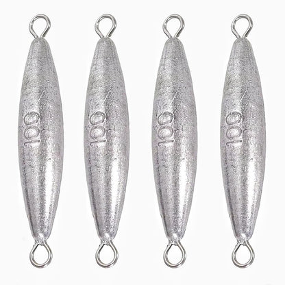 10PCS Fishing Weights Torpedo Sinkers Inline Trolling Sinkers Weights Kit Fishing Sinkers Catfishing Sinkers Saltwater Fishing Torpedo Weights Double Ring Sinkers - 1oz(30g) - size: 3.53oz(100g)-4 Pack