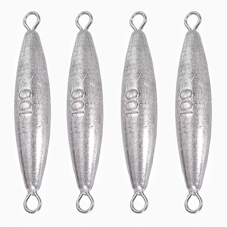 10PCS Fishing Weights Torpedo Sinkers Inline Trolling Sinkers Weights Kit Fishing Sinkers Catfishing Sinkers Saltwater Fishing Torpedo Weights Double Ring Sinkers - 1oz(30g) - size: 3.53oz(100g)-4 Pack