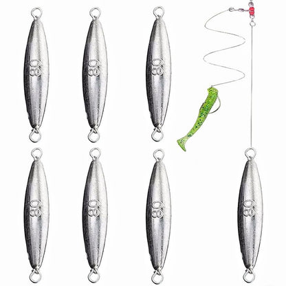 10PCS Fishing Weights Torpedo Sinkers Inline Trolling Sinkers Weights Kit Fishing Sinkers Catfishing Sinkers Saltwater Fishing Torpedo Weights Double Ring Sinkers - 1oz(30g) - size: 2.82oz(80g)-6 Pack