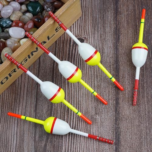 Wood Slip Bobbers Fishing Floats and Bobbers Spring Oval Stick Slip Floats for Crappie Catfish Trout Panfish Walleyes Bass Fishing 10/20pcs - color: 1.57in*0.91in*5.63in-10pcs