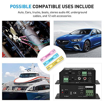 Nilight 200PCS Heat Shrink Butt Connectors – Waterproof Wire Connectors - Automotive Marine Grade Electrical Terminals – Crimp Butt Splice Terminal Kit - color: 200PCS Heat Shrink Butt Connectors