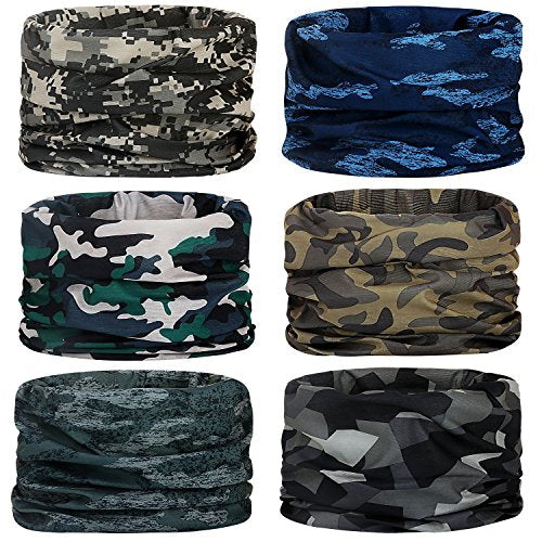 Neck Gaiter for Men Women Headwear Bandana Head Wrap Face Scarf Mask Cover Warmer Balaclava-Seamless & Versatile - color: A-1-classic Camo 1