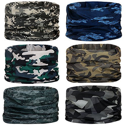 Neck Gaiter for Men Women Headwear Bandana Head Wrap Face Scarf Mask Cover Warmer Balaclava-Seamless & Versatile - color: A-1-classic Camo 1