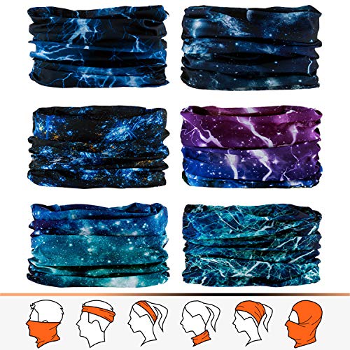 JOEYOUNG Headwear, Bandana, Neck Gaiter Head Wrap Headband Balaclava Magic Scarf - color: A-blue Starry Sky