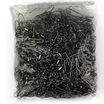 100pcs High-Strength Coastlock Swivels 145LP Ball Bearing Fishing Snaps and Swivels Fishing Rolling Swivel Coastlock Snap Duck Decoy Rig Snap Swivels Texas Rig Decoy Swivel Clips