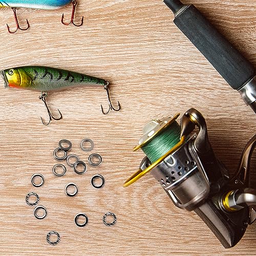 Pndeyo Fly Fishing Tippet Rings, Solid Tippet Connectors, Stainless Steel Freshwater Fishing Line Leaders - size: 50pcs 2mm