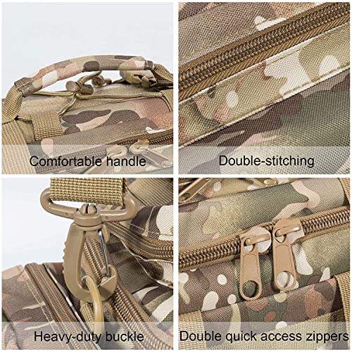 Dr.Fish Fishing Tackle Bag 5 Boxes with 60 Lures Included Loaded Stocked Tackle Box Set Spinner Lures Kit Freshwater Gear Equipment - color: Large Camo Bag, 16.5*9.4*9.4''