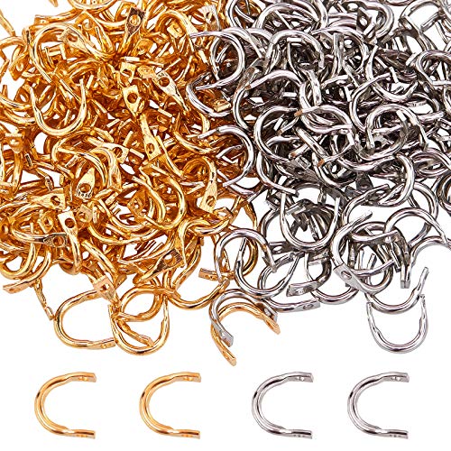 SUPERFINDINGS 300pcs Fishing Spinner Clevis Spinnerbait Clevis U-Shaped Brass Links 2 Colors Easy Spin Spinner Clevis Spinner Blade Clevis for Lure Making Fishing Spinnerbait Accessory - color: Metallic+Golden