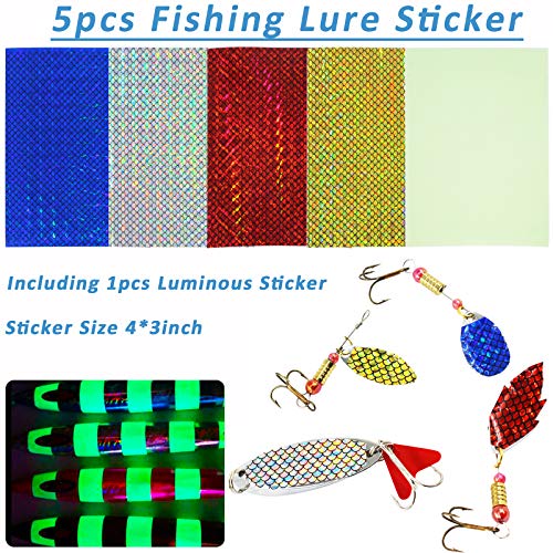Unpainted Fishing Lures Making Kit DIY Blank Lures Crankbaits Minnow Jerkbait Hard Bait Set with Treble Hooks, Split Rings, Lure Eyes, Stickers, Make Your Own Fishing Lures - color: 300pcs Lures Kit