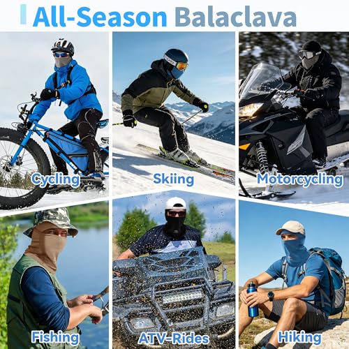 Balaclava Ski Mask, Sun UV Protection Breathable Full Head Face Mask for Men Women Skiing Cycling - color: 2 Packs - Blue + Black