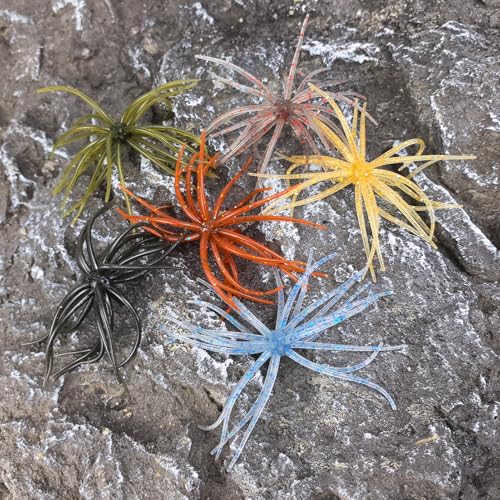 6 Pcs Soft Urchin Lures Fishing Saltwater Slow Floating Lures for Bass Trout Crappie - color: 3.54in/0.1oz