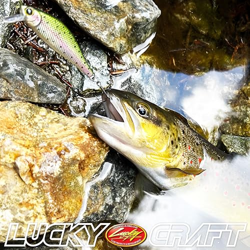 LUCKY CRAFT Pointer 50S, Sinking, Trout Fishing Lure, Jerkbait, Silent, Freshwater Fishing Gear, River Fishing Accessories, Lake Fishing Tackle, Rainbow - color: 877 Super Glow Bone Trout