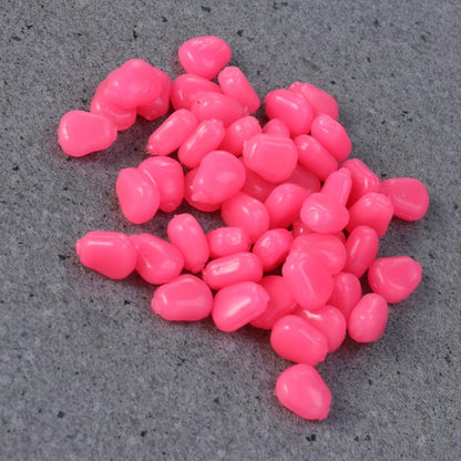 Vanzack Corn-Grain Fish Bait - 50Pcs Soft Silicone Lures in Pink for Freshwater and Saltwater Fishing