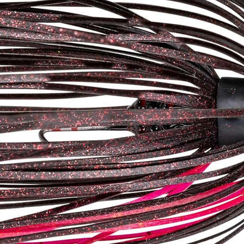 Strike King Thunder Cricket Fishing Lure, Vibrating Swim Jig, Silver Blade, 4/0 Jungle-Style Flipping Hook - color: Black Widow, size: 3/8 oz
