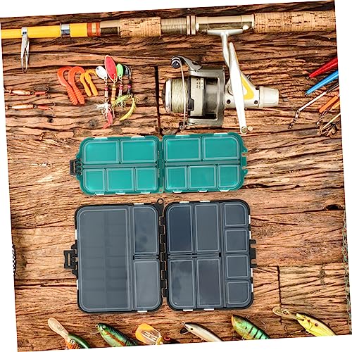 LIOOBO 2pcs Fishing Organizer Small Tackle Storage Plastic Fishing Gear Box Compartment Outdoor Bait Bucket