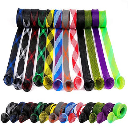 12Pcs Rod Sock Fishing Rod Sleeve, Cover Braided Mesh Rod Protector Pole Gloves Fishing Tools. Flat or Pointed End/Spinning or Casting. for Casting Sea Fishing Rod/Spinning