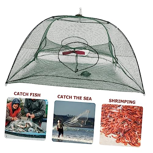 Fishing Net Portable and Foldable Umbrella Fishing Bait Net - Easy to Use Fishing Tool for Crayfish,Shrimp,Crab, Catfish - color: 4 Holes