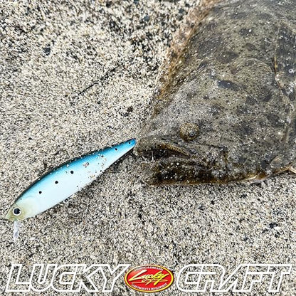 LUCKY CRAFT Pointer 100SR, Jerkbait Side by Side Action Wobbling Freshwater Lake Bass Fishing Bait - color: 728 Super Glow Sardine