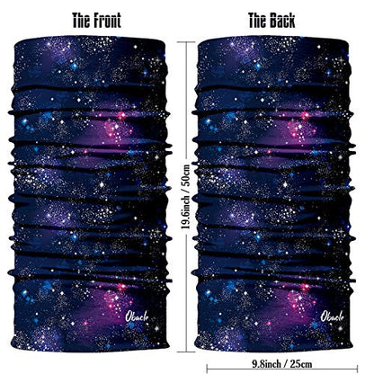 Obacle Seamless Face Mask Rave Bandana Men Women for Dust Sun Wind Protection - color: Starry Sky Purple Pink