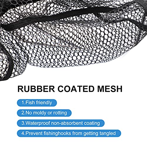 SANLIKE Aluminum Collapsible Telescopic Fishing Net for Ice Salt/Freshwater - color: Blue, size: Small